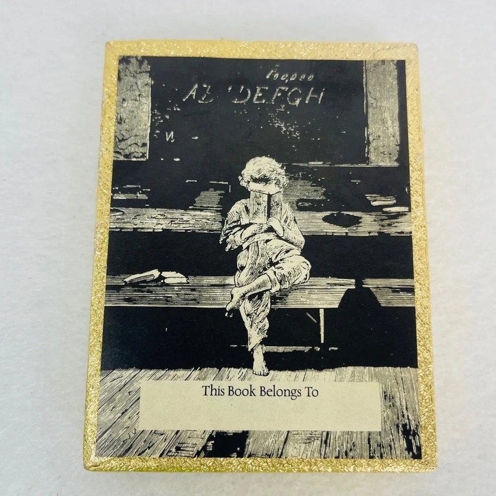 Vintage Antioch Bookplates Child Reading Black White Self Adhesive Labels 1987